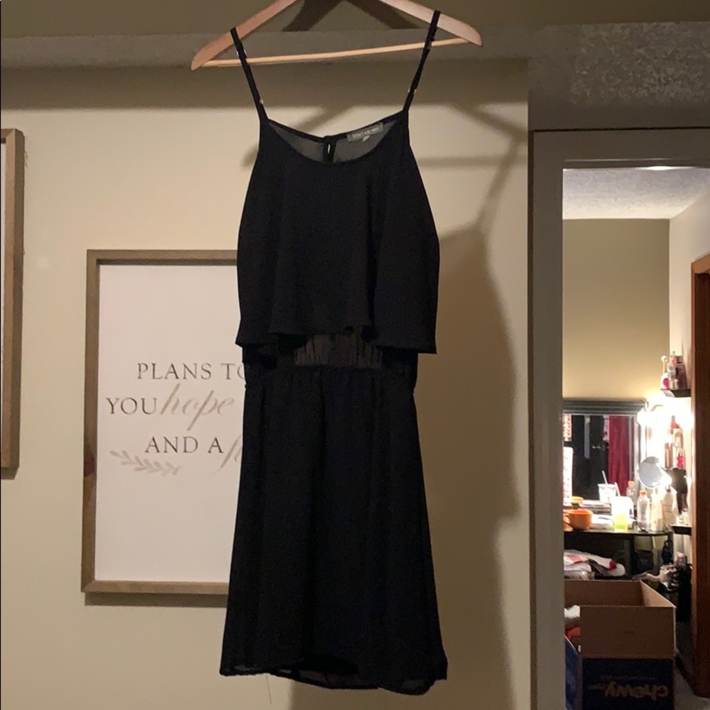 Black open back dress